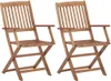 Möbel Klappbare Gartenstühle 2 Stk. mit Kissen Massivholz Produktbild-Vorschau 3