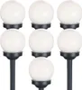 7er Set LED Solarkugel weiß, Erdspieß, DxH 10x38 cm Produktbild-Vorschau 1
