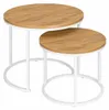 2er Set Couchtische rund – Weiß / Holzoptik Craft – Nesting Produktbild-Vorschau 1