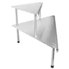 A two-tiered, triangular corner shelf made of stainless steel, shown against a white background. Produktbild-Vorschau