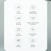 A grid of icons and text describing features of a product. Produktbild-Vorschau