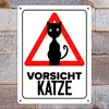 Vorsicht Katze Metallschild XL in 21x28 cm mit Katzen Produktbild-Vorschau 7