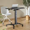 A mobile laptop desk with a chair and a plant in a room. Náhled obrázku produktu
