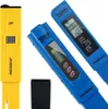 Three water testing devices are laid out on a white background. One is yellow and labeled 'pH', and the other two are blue and labeled 'TDS-3 TDS/TEMP' and 'TDS&EC'. A black protective cap is also visible. Produktbild-Vorschau