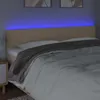 Cloris Designermöbel LED Kopfteil Creme 180x5x78/88 cm Produktbild-Vorschau 3