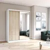 Schwebetürenschrank Kleiderschrank 150 cm Weiß/Sonoma mit Produktbild-Vorschau 1