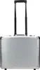 A silver aluminum trolley case with a black handle is shown against a white background. Anteprima dell’immagine prodotto