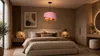 Hanglamp, pendellamp, lampenkap van velours, roze. Productafbeelding-voorbeeld 6