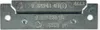 A metal bracket with embossed text and numbers. Produktbild-Vorschau