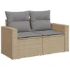 7-tlg. Garten-Sofagarnitur mit Kissen Beige Poly Rattan Produktbild-Vorschau 8