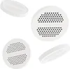 Multiple views of white disc filters, some with visible perforations and branding. Produktbild-Vorschau