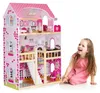 Holzpuppenhaus mit Möbeln und LED-Beleuchtung von ECOTOYS Produktbild-Vorschau 6