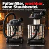 Aschesauger mit waschbarem Faltenfilter ohne Staubbeutel, Motorkopf abnehmbar Produktbild-Vorschau