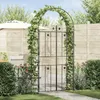 vidaXL Arco da giardino nero 115 x 37 x 226 cm Anteprima dell’immagine prodotto 3