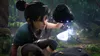 A young woman in a forest setting interacting with magical elements. Produktbild-Vorschau