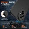 A black phone case is shown with marketing text highlighting its protective features. Produktbild-Vorschau