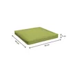 A green cushion with dimensions indicated by measurement lines and text. Produktbild-Vorschau