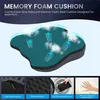A memory foam cushion with diagrams illustrating airflow and close-ups of its features. Produktbild-Vorschau