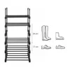 6-Fächer Schuhregal, stapelbar, 30x45x106 cm, Schwarz Produktbild-Vorschau 7