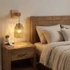 1x lampada da parete in rattan da interno senza fili boho Anteprima dell’immagine prodotto 8