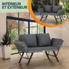 CASARIA® Banc de Jardin Gris 2en1 Fonction Chaise Longue Voir les images du produit 5