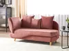 BELIANI Chaiselongue Linksseitig Rosa Samtstoff mit Produktbild-Vorschau 2