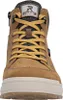 A close-up front view of a brown hiking boot. Produktbild-Vorschau