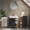 A modern bathroom with a sink vanity and a storage cabinet. Náhled obrázku produktu