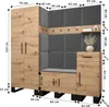 Garderobe ARTIN Set 1 mit gepolsterten Paneelen Industrial Produktbild-Vorschau 4