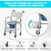 HOMCOM Chaise percée à roulettes - fauteuil roulant percé - Voir les images du produit 7
