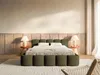 A bedroom scene with a bed, nightstands, and lamps. Produktbild-Vorschau