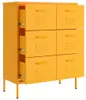vidaXL Schubladenschrank Senfgelb 80x35x101,5 cm Stahl Produktbild-Vorschau 5