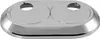 A chrome-plated double hinge rosette for pipes. Produktbild-Vorschau