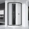 A modern black and white shower cabin in a bathroom setting. Náhled obrázku produktu