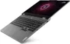 A laptop is shown from a diagonal angle, with the screen open and displaying an abstract image. The keyboard and trackpad are visible. Produktbild-Vorschau