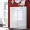 Schuhschrank - Weiß Hochglanz - B 122 cm - 2 Türen - 1 Produktbild-Vorschau 16