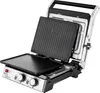 An open contact grill with ribbed and flat plates. Produktbild-Vorschau