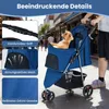 Skladací kočík pre psov COSTWAY, kočík pre psov do 15 kg, Náhľad obrázku produktu 6
