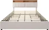 A bed frame with a headboard and slatted base, shown against a white background. Anteprima dell’immagine prodotto