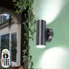 2er Set RGB LED Wandleuchte, Edelstahl, Glas, Fernbedienung Produktbild-Vorschau 4