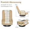 COSTWAY Bodenstuhl 360° drehbar, Bodensessel mit 6-Fach Produktbild-Vorschau 3