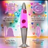 Lavalampe Pink Silber 42 cm Stimmungslicht Tischleuchte Produktbild-Vorschau 2