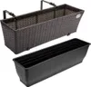 Casaria® 2x Fioriera Balcone 60cm 11L Rattan Supporto Anteprima dell’immagine prodotto 3