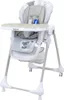 A baby high chair with a grey and white teddy bear pattern. Produktbild-Vorschau