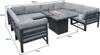 Modulares Gartenlounge-Set Groß Grau 8-Sitzer U-Form Sofa Produktbild-Vorschau 6