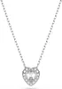 A silver necklace with a heart-shaped pendant is displayed against a white background. Produktbild-Vorschau