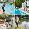 A collage of four images showing people using pool and pond nets in different aquatic environments. Produktbild-Vorschau