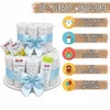 MilaBoo® Windeltorte Junge 2-stöckig blau – Babygeschenk Produktbild-Vorschau 2