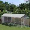 vidaXL Outdoor-Hundezwinger mit Dach Silbern 2x10x2,5 m Produktbild-Vorschau 2