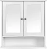 A white medicine cabinet with two mirrored doors and a shelf below. Náhled obrázku produktu
